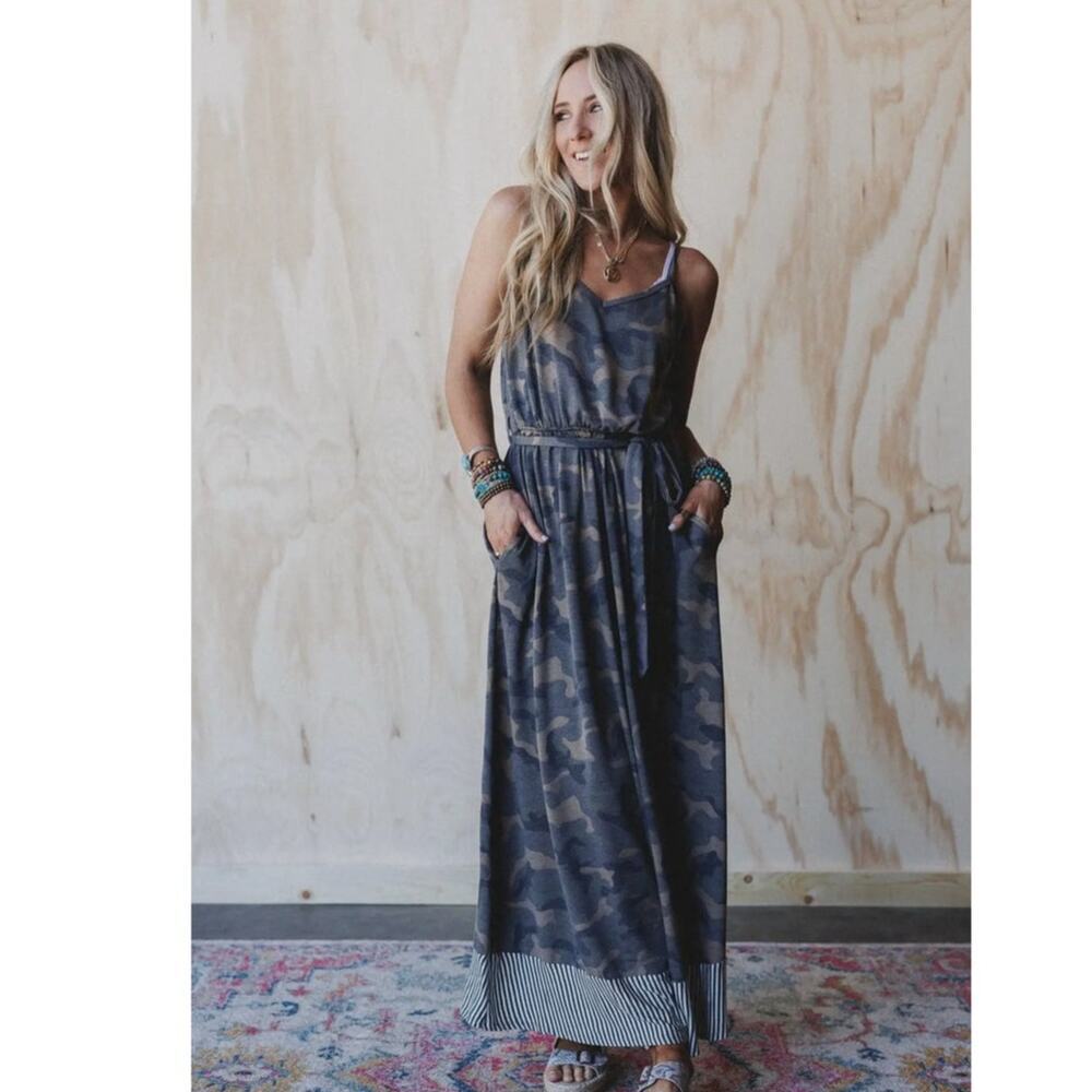Cadet Camo Print Dress - Olive Moss